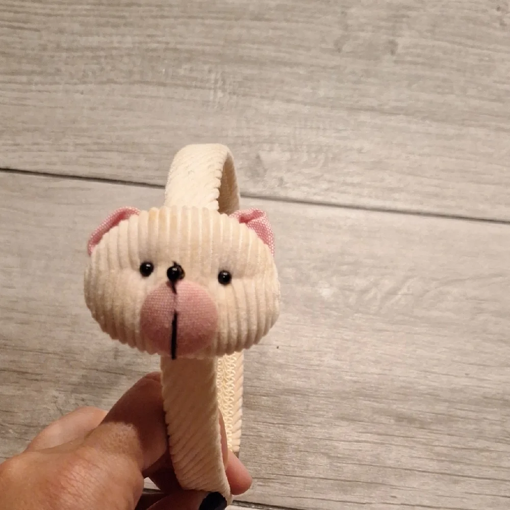 🍦Cream and Pink Hair Accessories Headband Set with Cat Ears🐠
